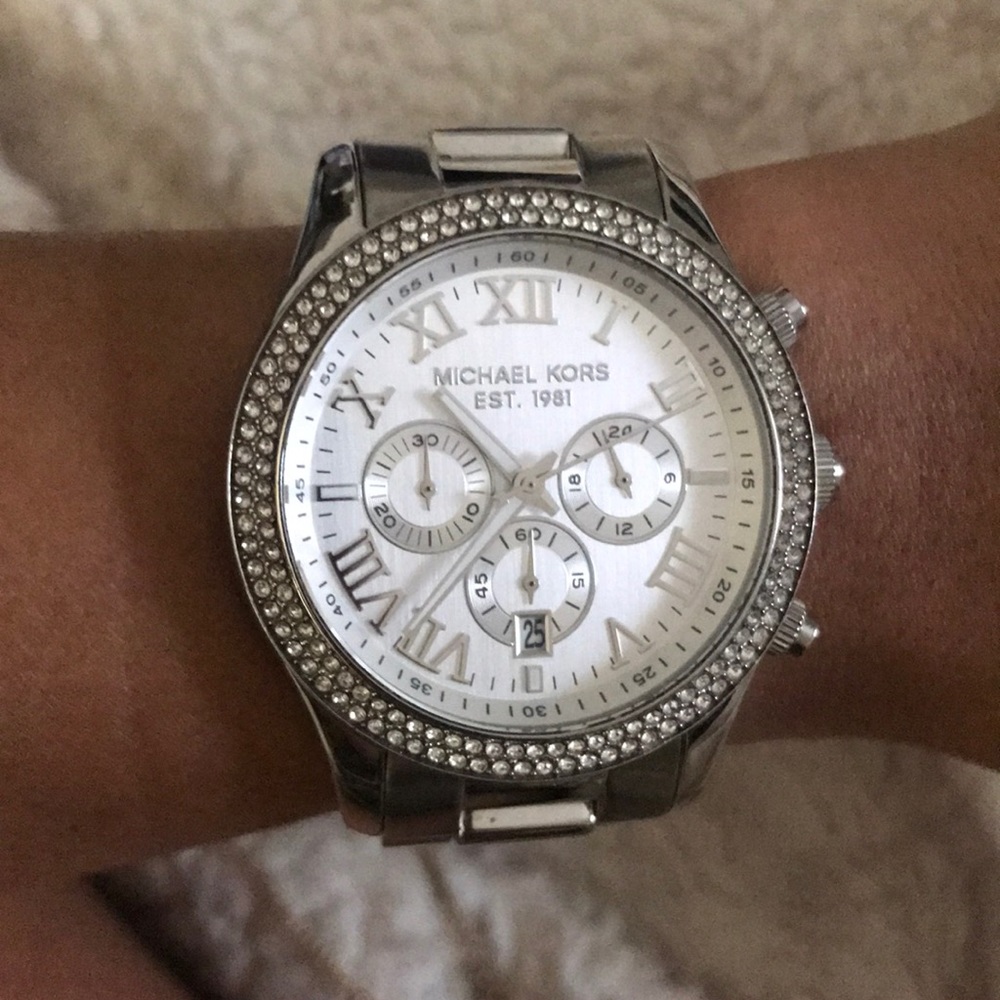Michael Kors silver chain link watch